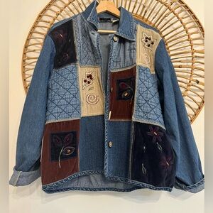 Vintage Quilted Corduroy and jean jacket
